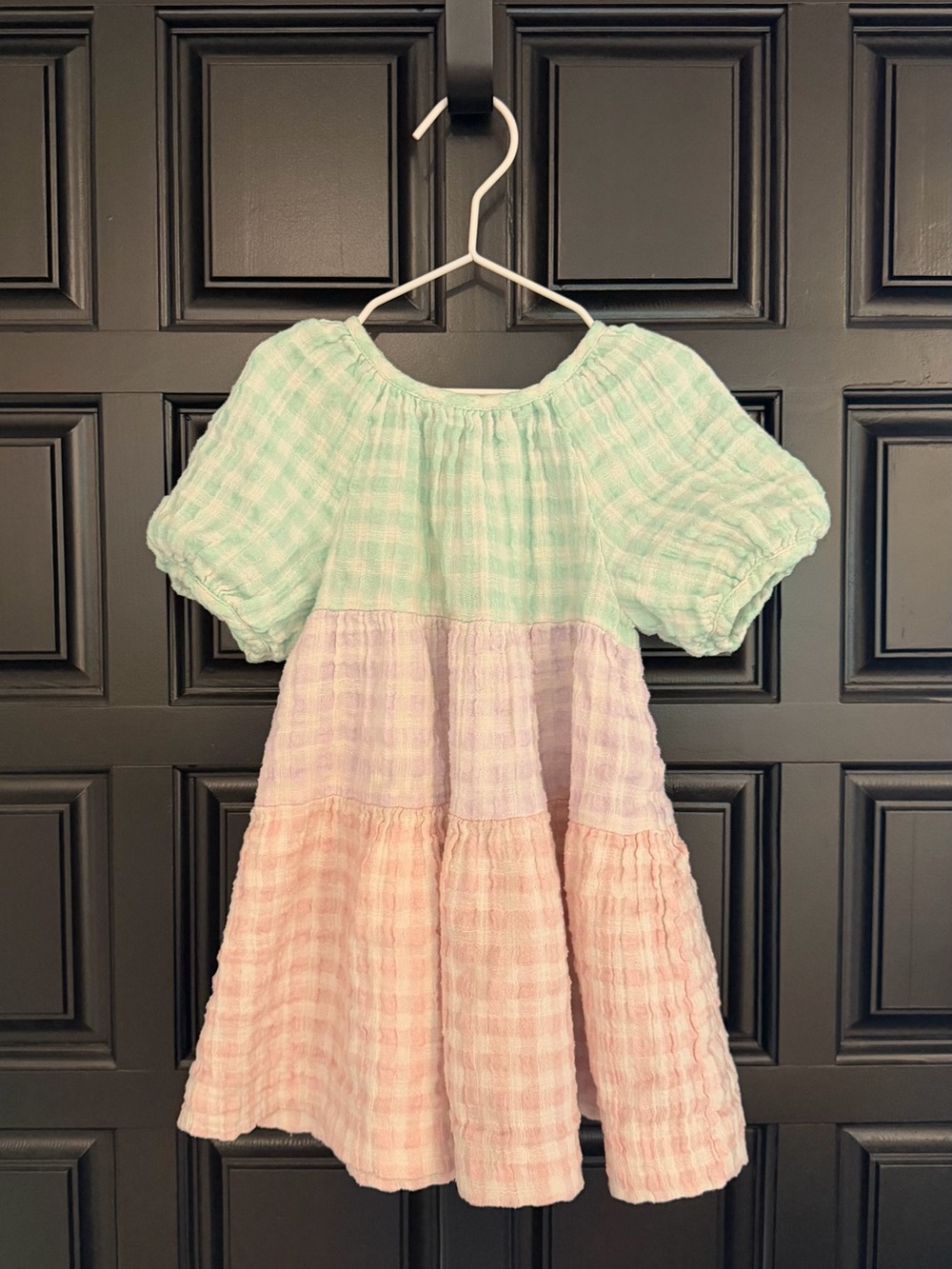 Kids 18-24m Zara Green, purple, pink cheesecloth dress